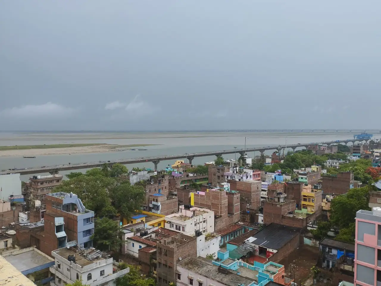 Aerial view of Patna beside the Ganga